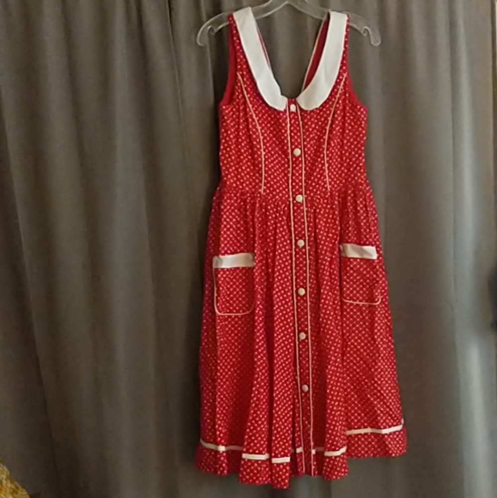 Vintage pinup red polka dot dress